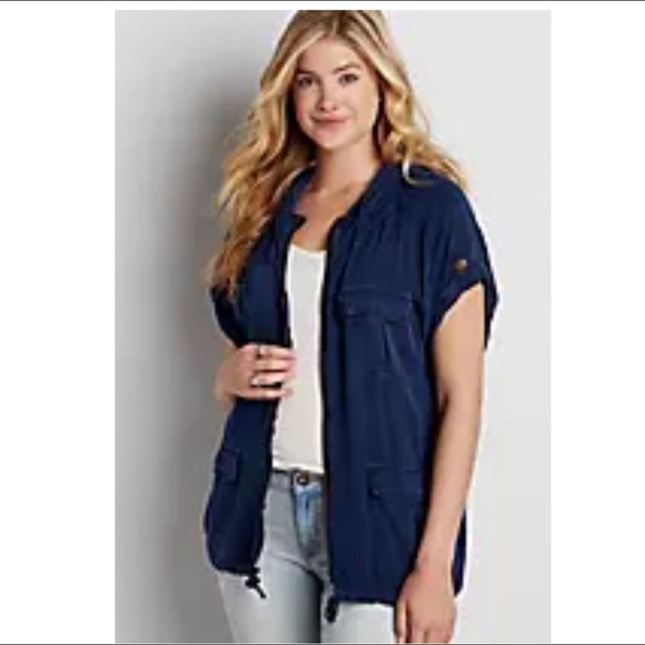 Maurices Jackets & Blazers - Maurice’s Hooded Blue Jacket L/XL